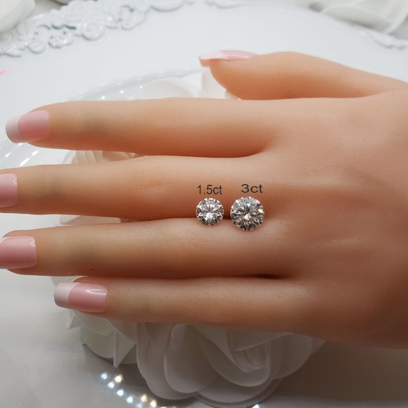 10K Solid Yellow and White Gold 3 Carats Moissanite Engagement Ring D-FL - Picture 12 of 12